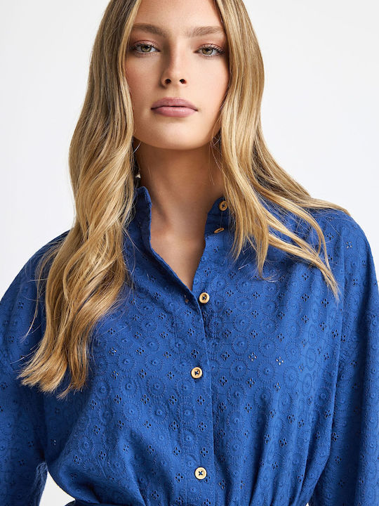 Long Sleeve Women's Shirt Twilight Bl Blue Monochrome