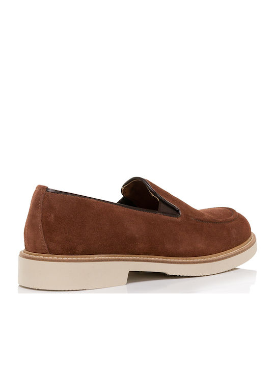Δερμάτινα Ανδρικά Loafers σε Καφέ Χρώμα