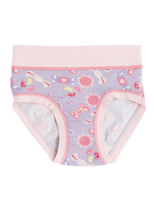 Cotonella Set Kids Panties Lilac-Fuchsia-Pink