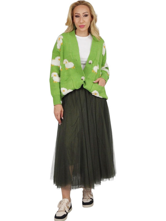 Women's Knitted Cardigan Green