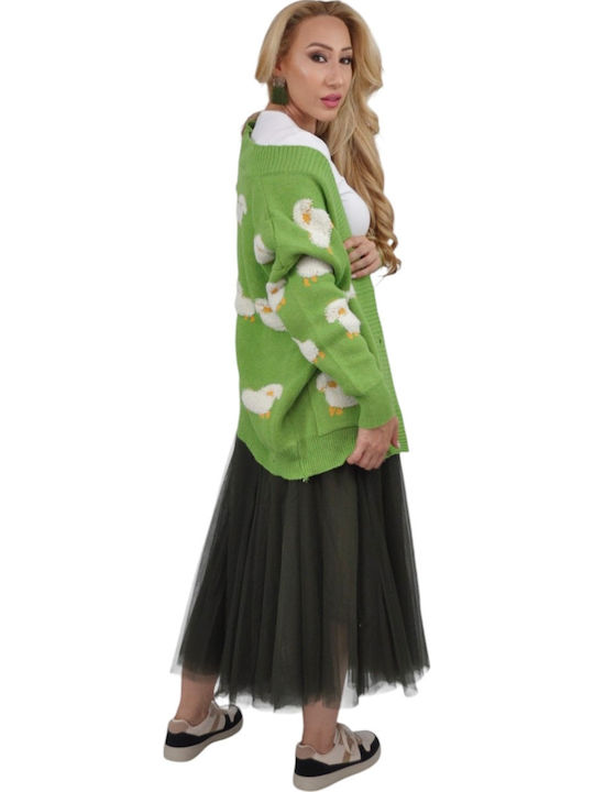 Women's Knitted Cardigan Green