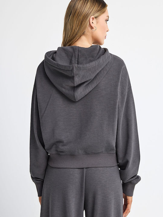 Lange Strickjacke für Damen Grau