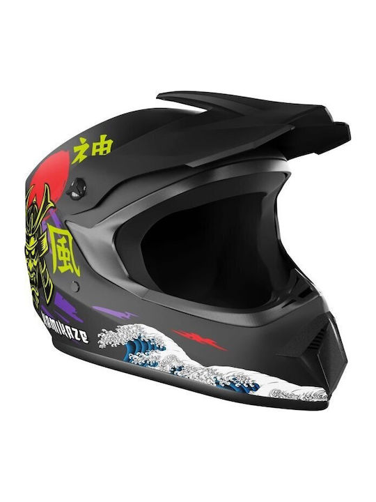 Kamikaze Full Face Велосипедна Каска Mountain Черна