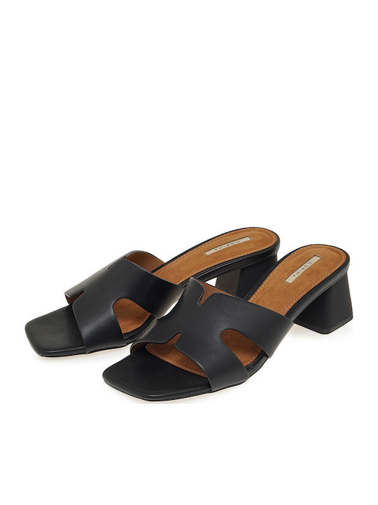 Mules With Heel In Black Colour