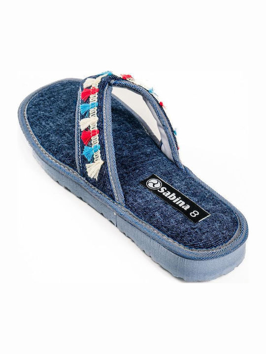 Terry Winter Women's Blue Slippers