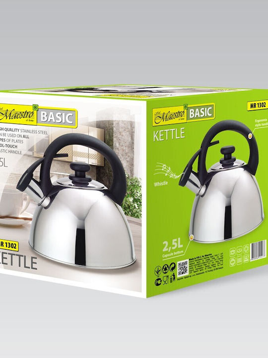 Maestro Stainless Steel Gray Teapot 2000ml