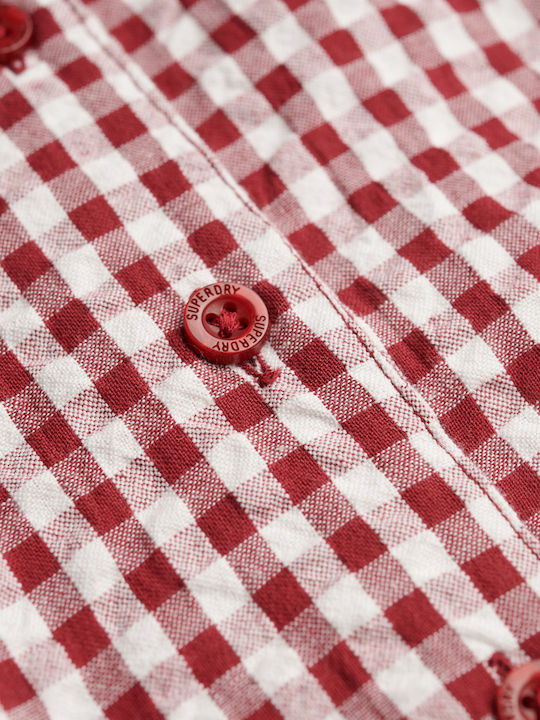 Playsuit Women's One-piece Shorts Red Gingham