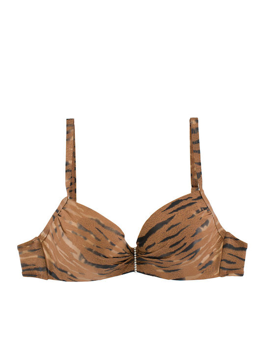 Дамски Бански Bikini С Банели Gold Zebra Шоколад