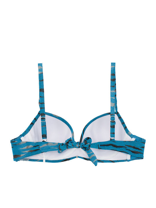 Set Bikini Animal Print Gold Zebra Γαλάζιο SQ69151 LIGHT BLUE S26