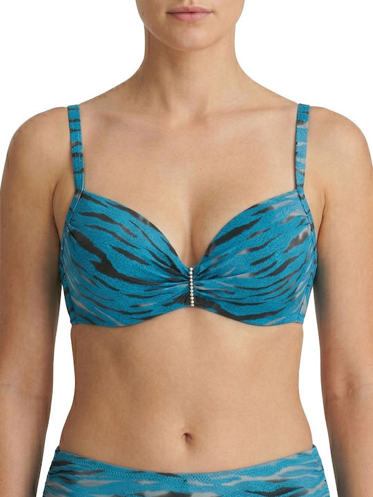 Set Bikini Animal Print Gold Zebra Γαλάζιο SQ69151 LIGHT BLUE S26