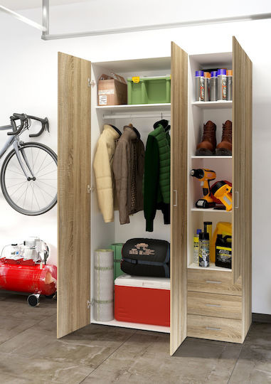 Space Triple Door Wardrobe Oak 115.8x49.5x200.4cm