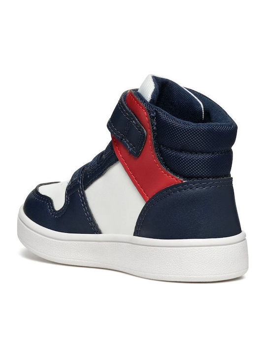 Leather Kids Boots with Hoop & Loop Closure White