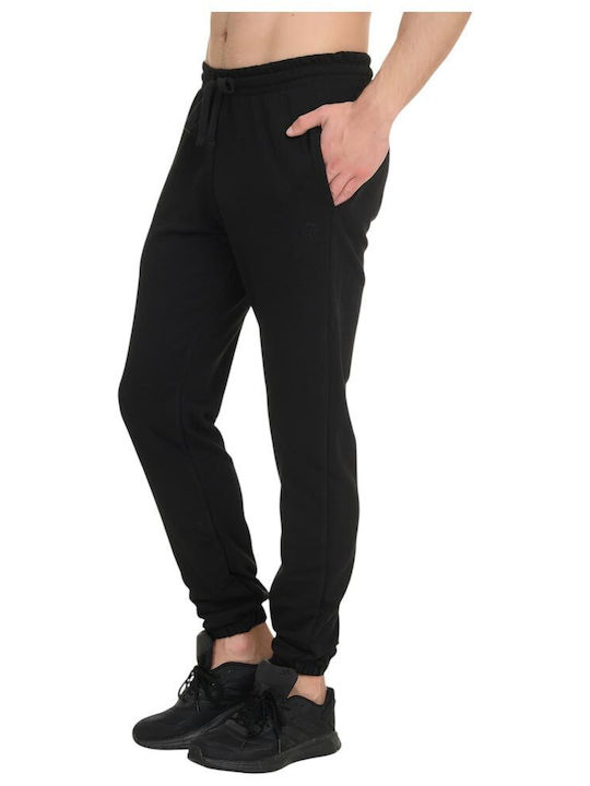 French Terry Sweatpants with Cuffs Black