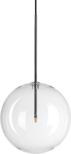 Ideal Lux Equinoxe Sp1 Κρεμαστό Φωτιστικό Ασημί με Ντουί G4 25x25εκ.