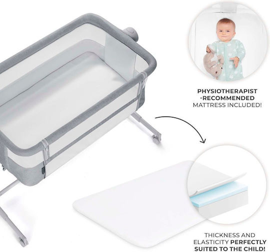 Kinderkraft Babywiege Nestee Up 2 mit Matratze und Rädern Grau
