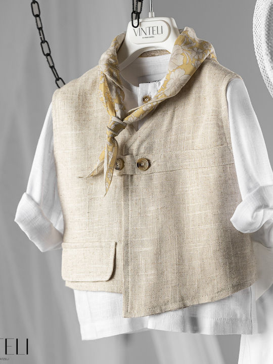 Vinte li Baptism Suit for Boy White