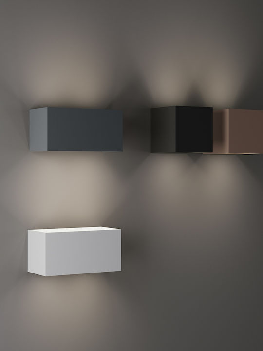 Ideal Lux Atom Επιτοίχιο Εξωτερικό Φωτιστικό LED με Θερμό Λευκό Φως 20x10x10εκ.