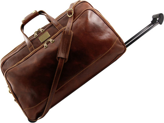 Tuscany Leather Bora Bora Σακ Βουαγιάζ Καφέ από Δέρμα M50εκ.