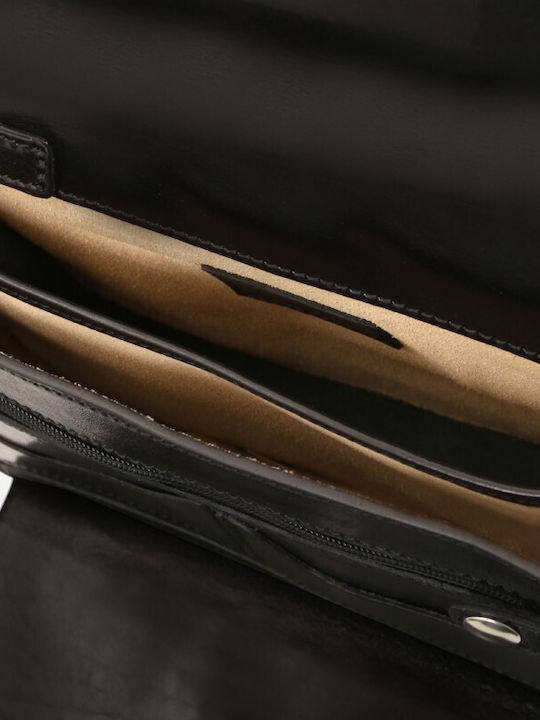 Max Leder Herrentasche Handtasche Schwarz