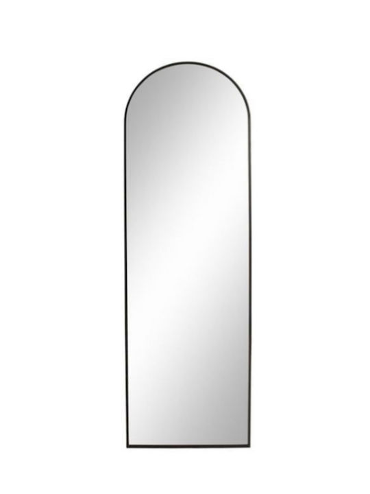 Gewölbter Boden- oder Standspiegel mit Schwarzem Aluminiumrahmen 148x45cm
