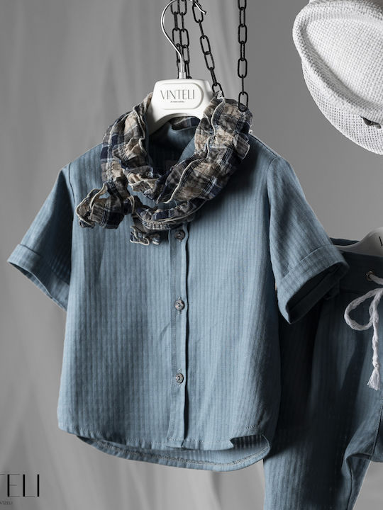 Vinte li Baptism Suit for Boy Blue