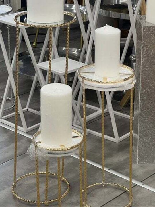 Metal Wedding Taper Candle Holder 26x80cm Gold Golden