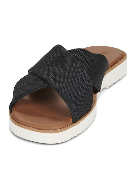 Mae Flache Sandalen für Damen Schwarz