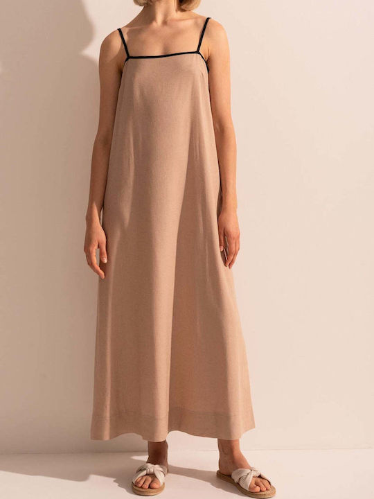 Sommer Midi Damenkleid Beiges