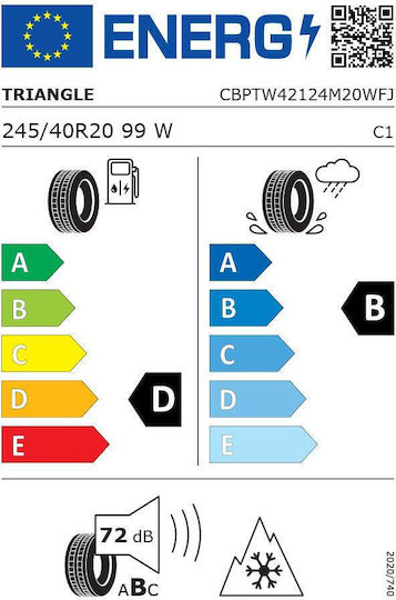 Triangle 245/40R20 99W W Winter Car Tyre