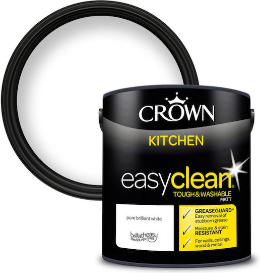 Crown Brilliant White Kitchen Paint 2.5l