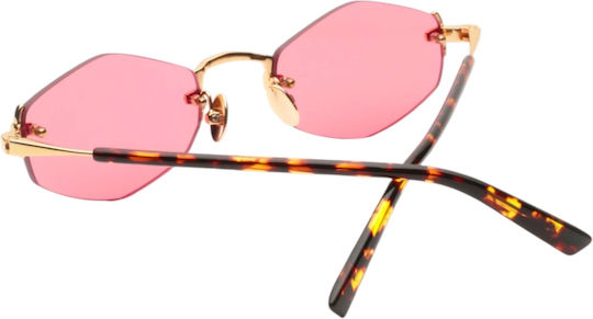 Gast Lunar Gold Grape Lu07 Unisex Metal Prescription Eyeglasses Gold With Red Lenses