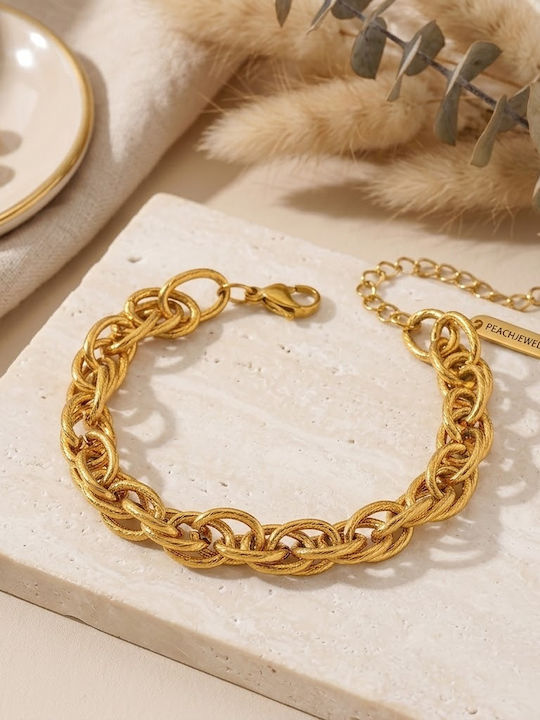 Damen Armband Kette aus Stahl Vergoldet
