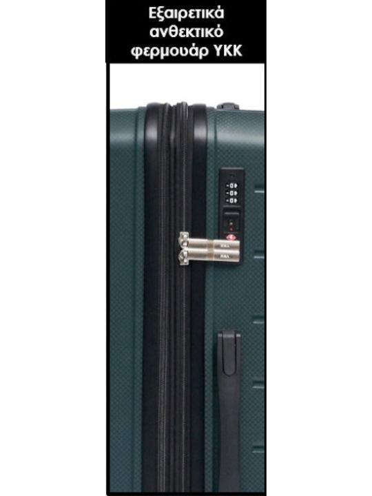 Lavor Large Hard Olive Travel Suitcase with 4 Wheels Height 75cm