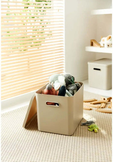 Rotho Babydesign Πλαστικό Κουτί Αποθήκευσης με Καπάκι Καφέ 27lt