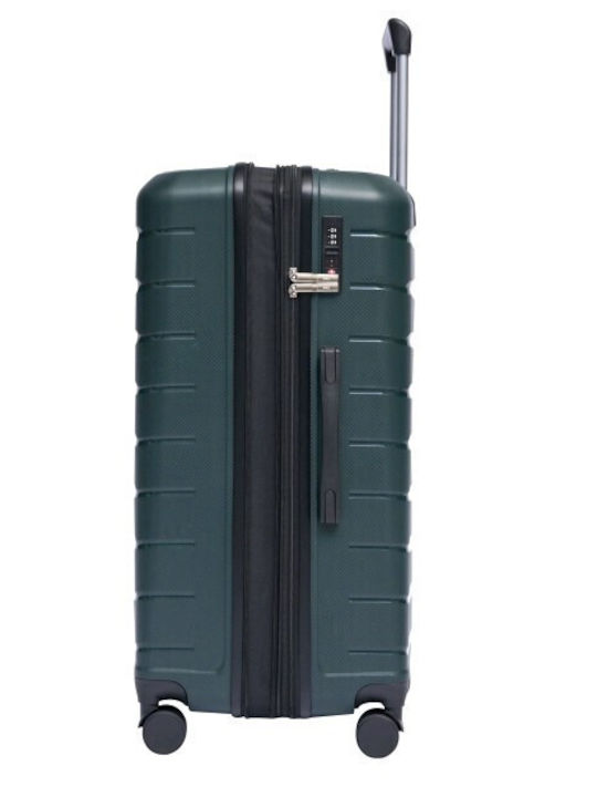 Lavor Large Hard Olive Travel Suitcase with 4 Wheels Height 75cm