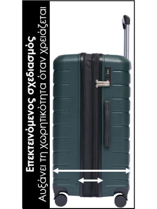 Lavor Cabin Hard Olive Suitcase with 4 Wheels Height 55cm