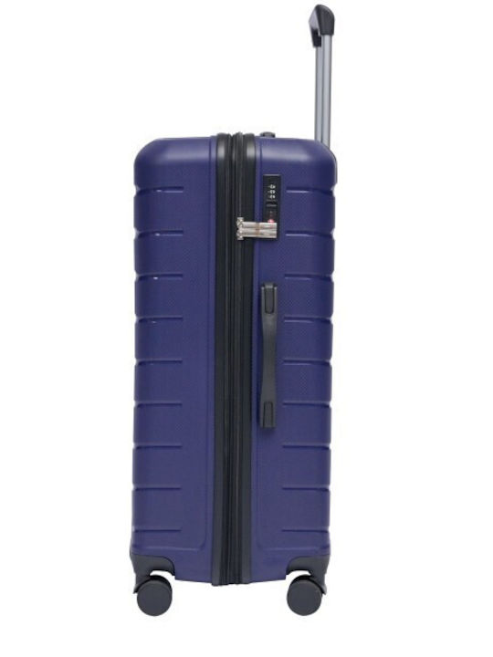 Lavor Cabin Hard Blue Travel Suitcase with 4 Wheels Height 55cm