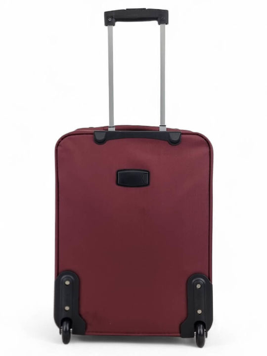 RCM Travel Suitcase Cabin Fabric Burgundy with 2 Wheels Height 55cm