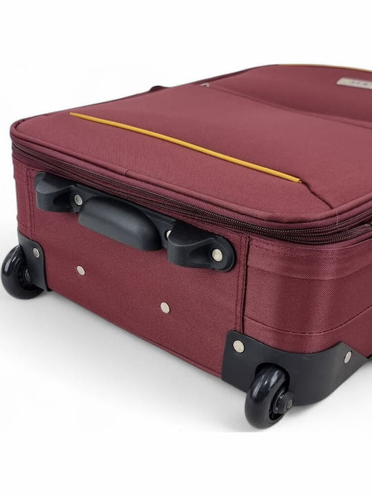 RCM Travel Suitcase Cabin Fabric Burgundy with 2 Wheels Height 55cm