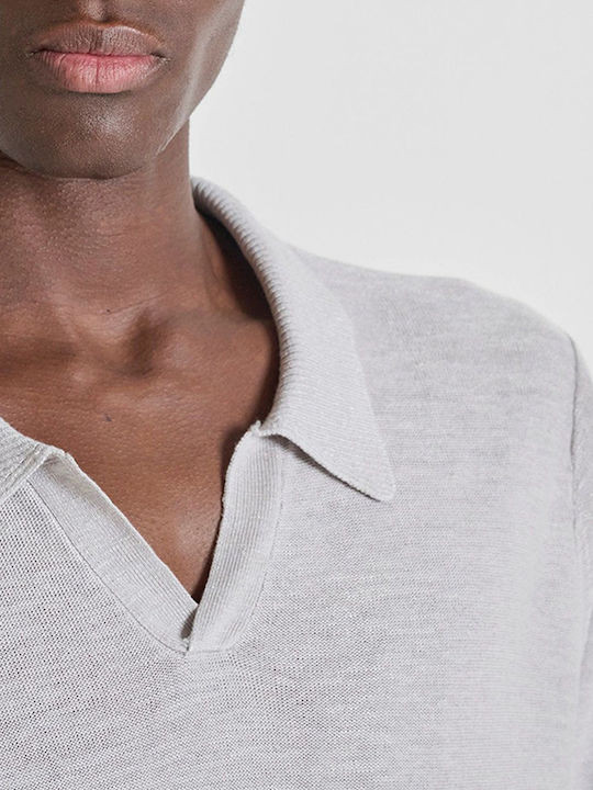 Polo Herrenbluse Kurzarm Ecru