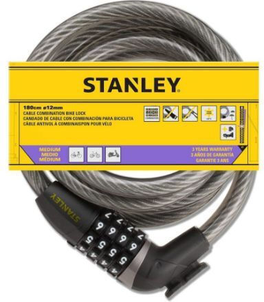 Stanley Κλειδαριά Ποδηλάτου Κουλούρα με Συνδυασμό Γκρι