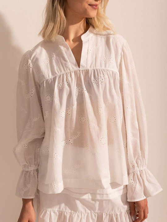 Bluza Damă Bumbac Albă