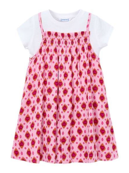Mädchenkleid Kurzärmelig Set aus 2 mit Deckel Rosa