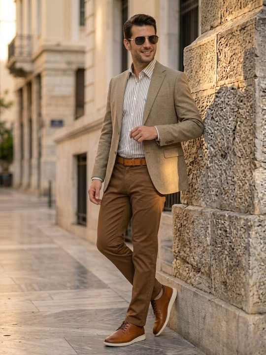 Summer Men’s Suit Jacket Beige-Taupe