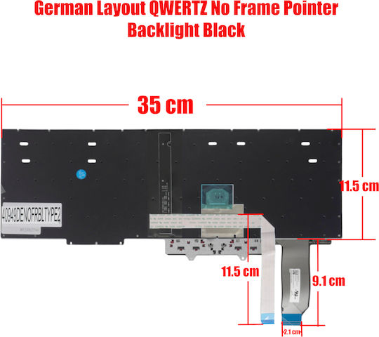 German Laptop Keyboard Lenovo Thinkpad E15 20rd 20re Gen 1 E15 Gen 2 20t8 20t9 5m10w64513 01xy010 Sn20u63990 987abzv De Without Frame With Pointer Backlit Black Code 40949denofrbltype2