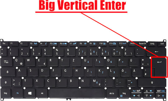 Deutsche Tastatur Für Laptop German Laptop Keyboard Acer Aspire R14 R5-471t R5-431t R7-372t R5-471 6b.g7tn5.001 6b.g7tn5.011 6b.g7tn5.014 V153462a Nsk-r5abc De Nο Frame Black Κωδ.41433denofrnobl