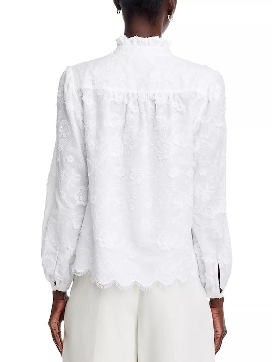Women's Cotton Floral White Blouse