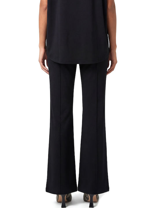 MY T Women's Fabric Trousers with Rubber Band in Regular Fit Black MY T Women's Fabric Trousers with Rubber Band in Regular Fit Black