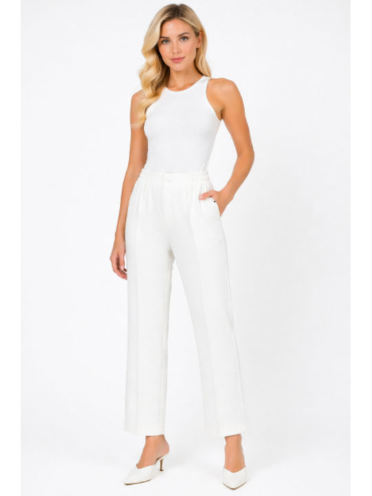 Women's Pantaloons in Regular Fit White SC-G-102-26TR-White