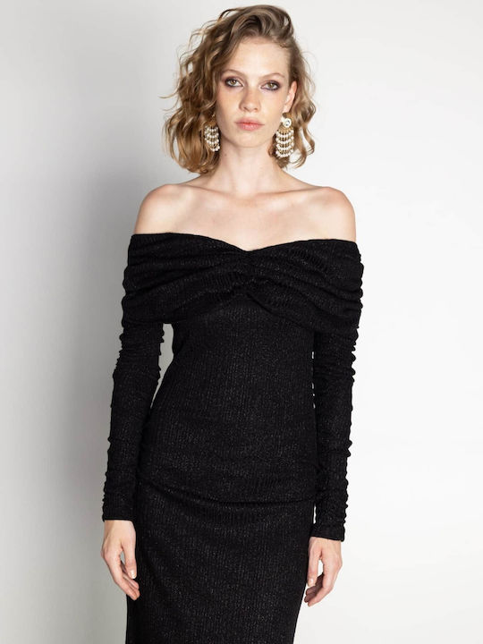 Rochie Midi De Seara Neagră